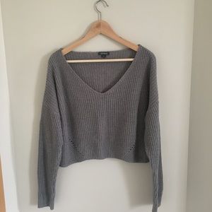 Cropped grey sweater